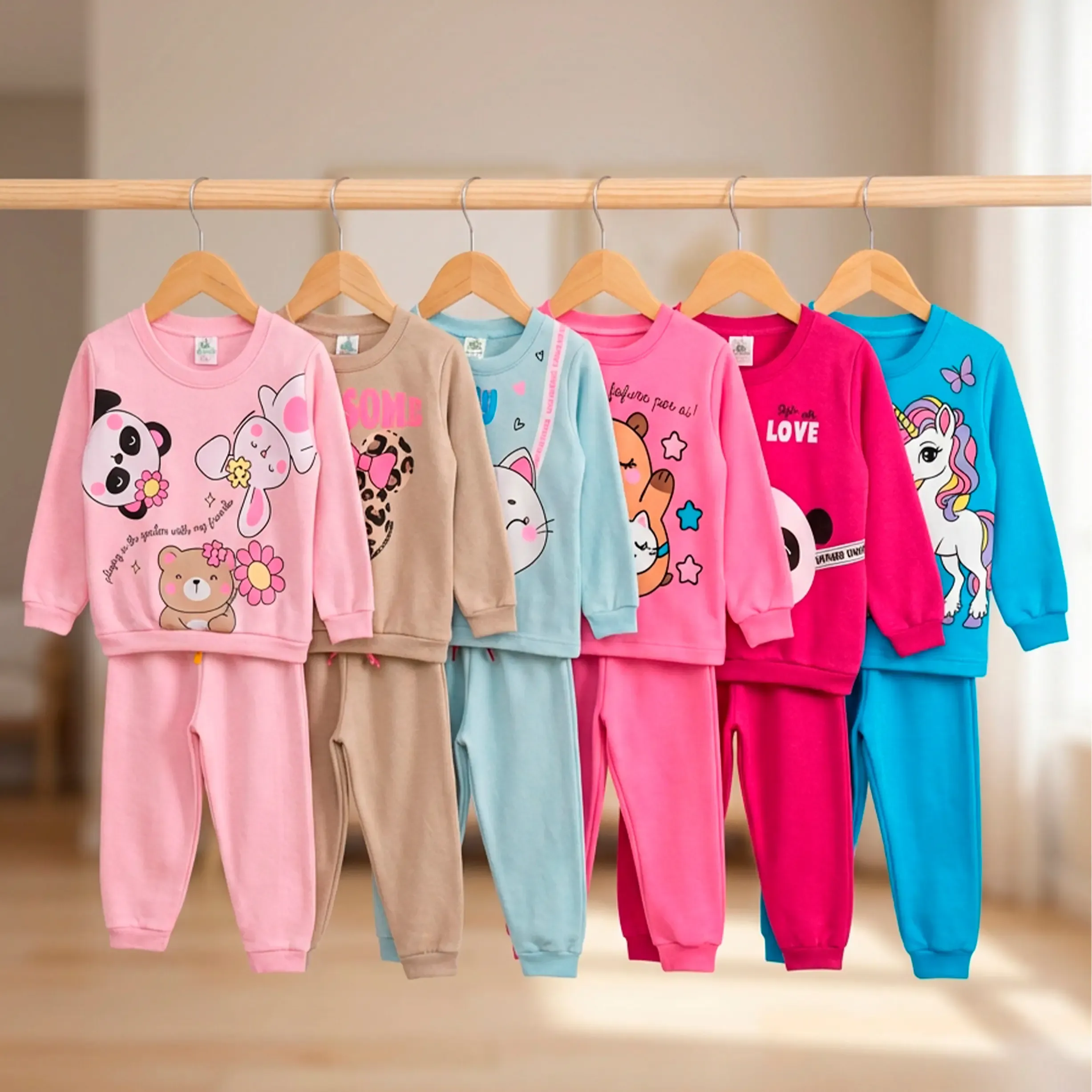 Kit 10 Peças Moletom Infantil Menina Inverno Confeccionados em Algodão Macio - Foto 5